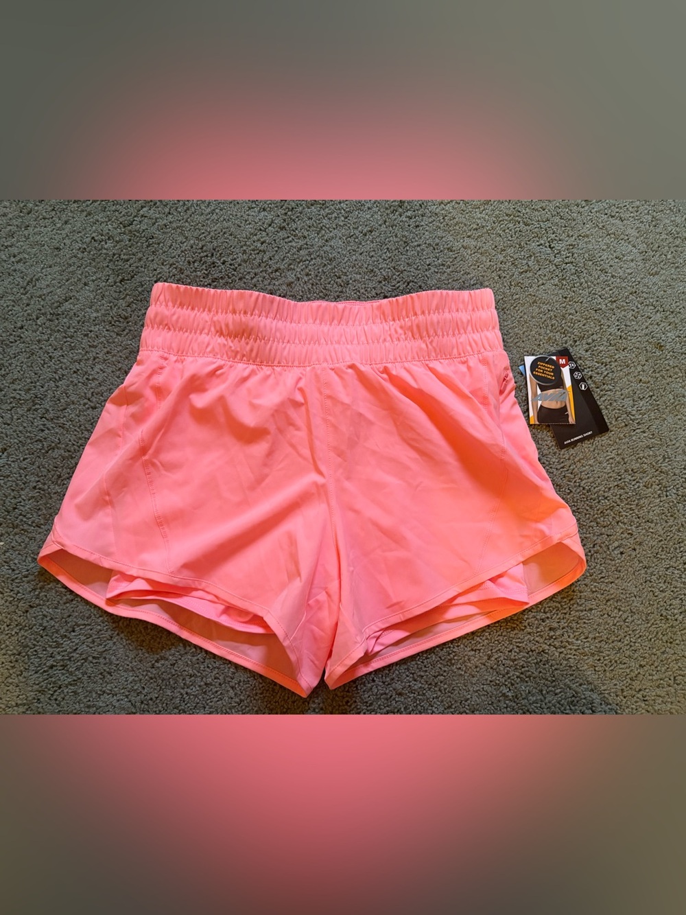 Aviva Running Shorts Mystic Coral Womens Size M (8-10) NWT  Zippered Pocket